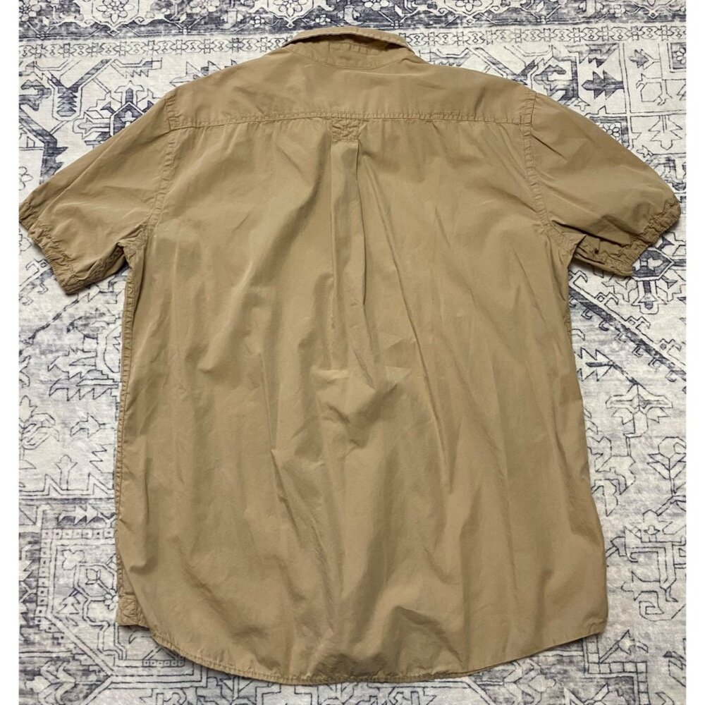 Sonoma Life + Style Mens XL Khaki Short Sleeve Button-Up Shirt 100% Cotton Camp - Picture 6 of 6